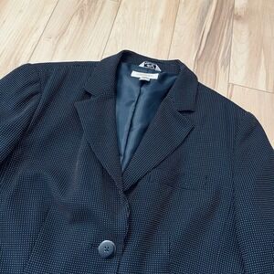 Vintage Talbots Jacket Womens Sz 12 Navy Wool Blend Blazer Preppy Career Comfort